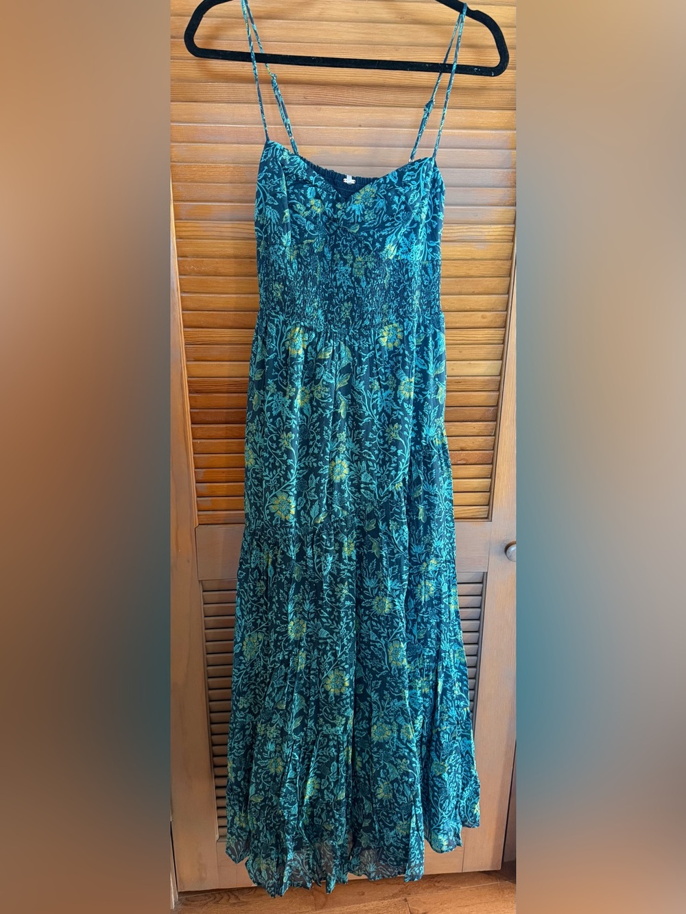 Brand New. Free People Sundrenched Printed Maxi dress in the color Neptune